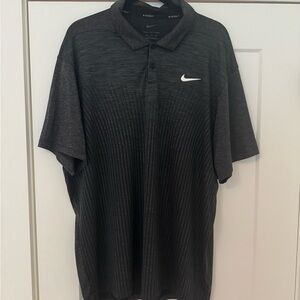 Nike Men’s Black Heathered Polo with White Swoosh